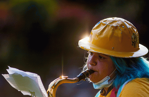 Journalism student Elliott Portillo won Best Feature Photograph for his image of a member of the Marching Lumberjacks.