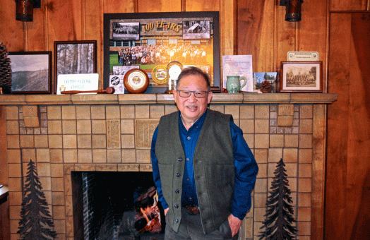 Cal Mukumoto, Oregon&#039;s official forester in his office.