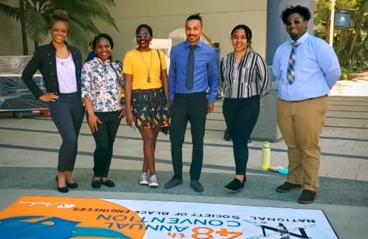 Cal Poly Humboldt students at the National Society of Black Engineers conference.