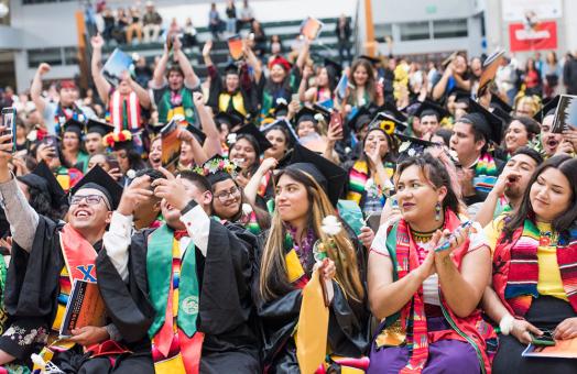 Students celebrate at Latinx Graduation in 2019.