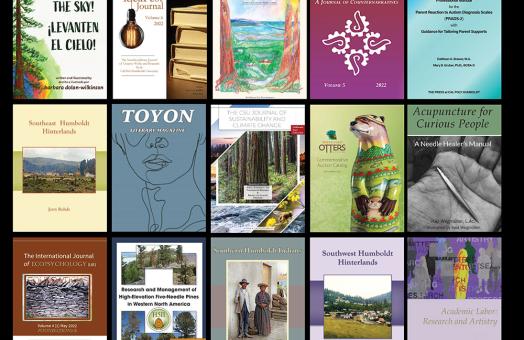 A selection of this year's book covers from the Cal Poly Humboldt Press.