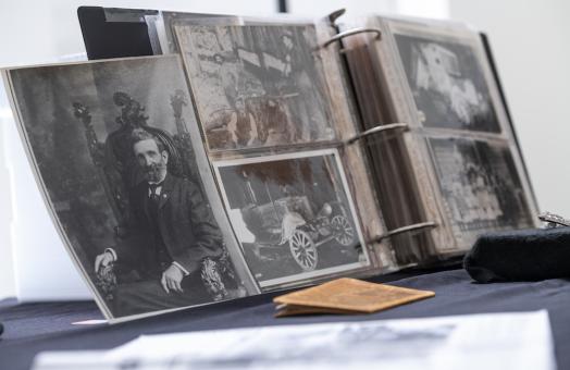 Noah Falk (left)—who emigrated from the Midwest to California during the gold rush only to be lured to the state’s other lucrative resource, lumber aka “red gold”—founded the company town in 1884.