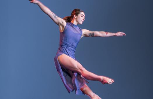 dancer suspended in air