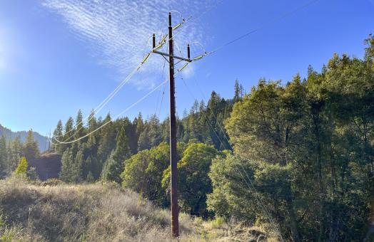 A photo of 60kv power lines in Eastern Humboldt