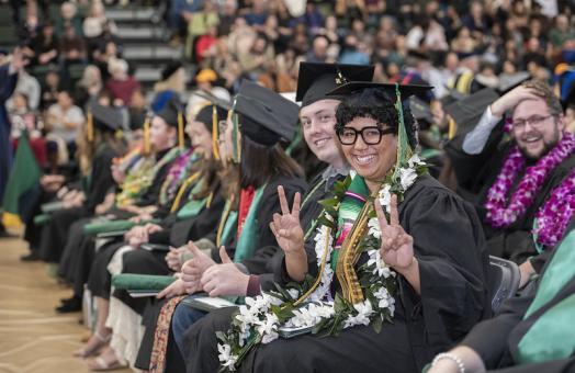 A photo of graduates at the Fall 2024 Commencement. 