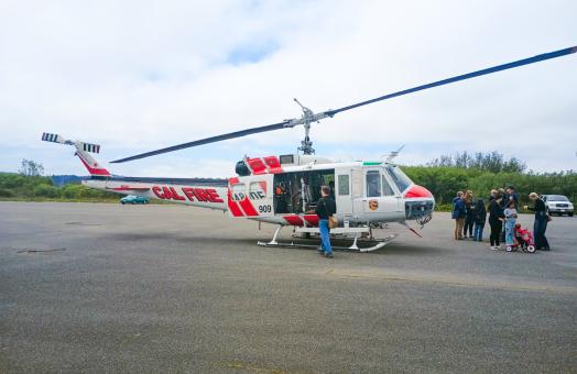 A photo of a Cal Fire helicopter during Airport Day in 2023. 