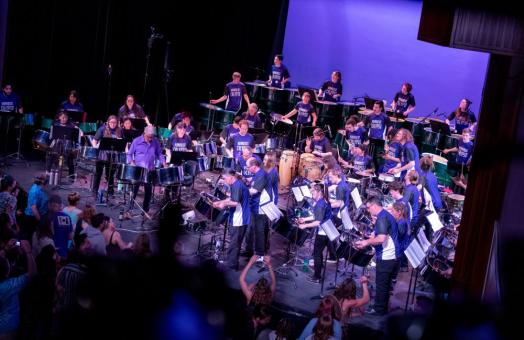 A photo of Humboldt Calypso playing on stage