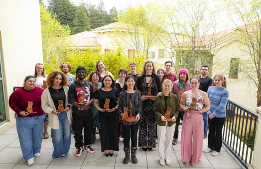 A group photo of Cal Poly Humboldt's Outstanding Student Award winners. 