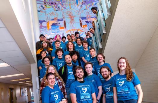 A group photo of the Computer Science Club during the 2025 Hackathon.