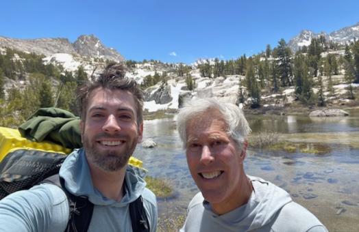 A photo of Keith Berman and his son Mark at Upper Dingleberry Lake. 