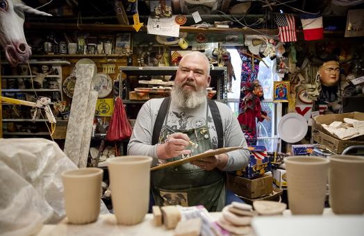 US Marine Corps veteran and UC Berkeley ceramicist Ehren Tool will host a cup-making workshop at the Arts in Services Fairon Saturday, Nov. 12.