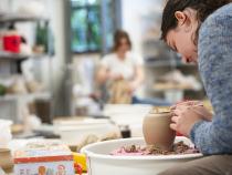 Art students are diving into their sculptural and ceramic projects in Jenkins Hall’s refreshed studios.