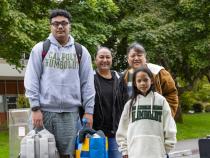 Students and their families arrived on campus for Move-in Day, where volunteers—including Cal Poly Humboldt President Richard Carvajal and student athletes—helped them moved their belongings into their new student residences.