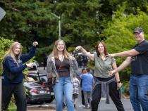 Students and their families arrived on campus for Move-in Day, where volunteers—including Cal Poly Humboldt President Richard Carvajal and student athletes—helped them moved their belongings into their new student residences.
